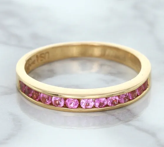 0.35ctw Round Pink Sapphire Ring in 14K Rose Gold