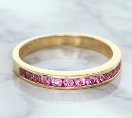 0.35ctw Round Pink Sapphire Ring in 14K Rose Gold
