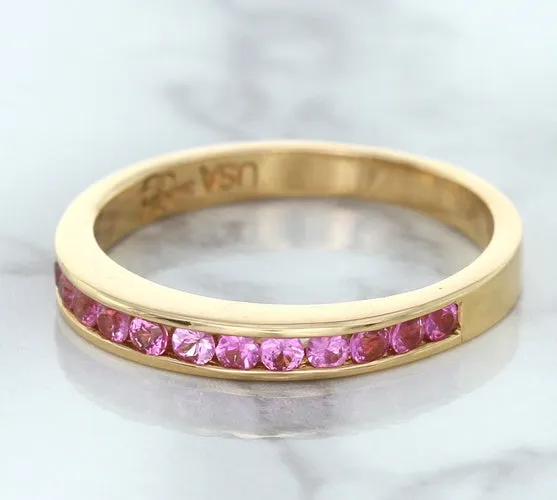 0.35ctw Round Pink Sapphire Ring in 14K Rose Gold