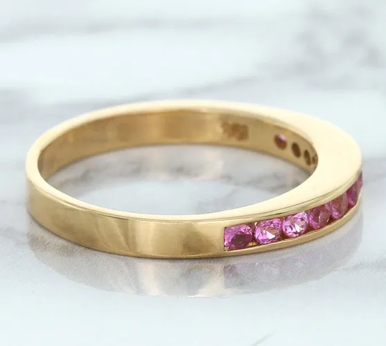 0.35ctw Round Pink Sapphire Ring in 14K Rose Gold