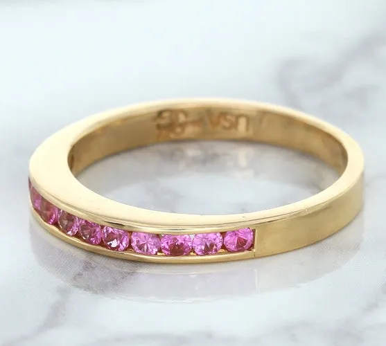 0.35ctw Round Pink Sapphire Ring in 14K Rose Gold