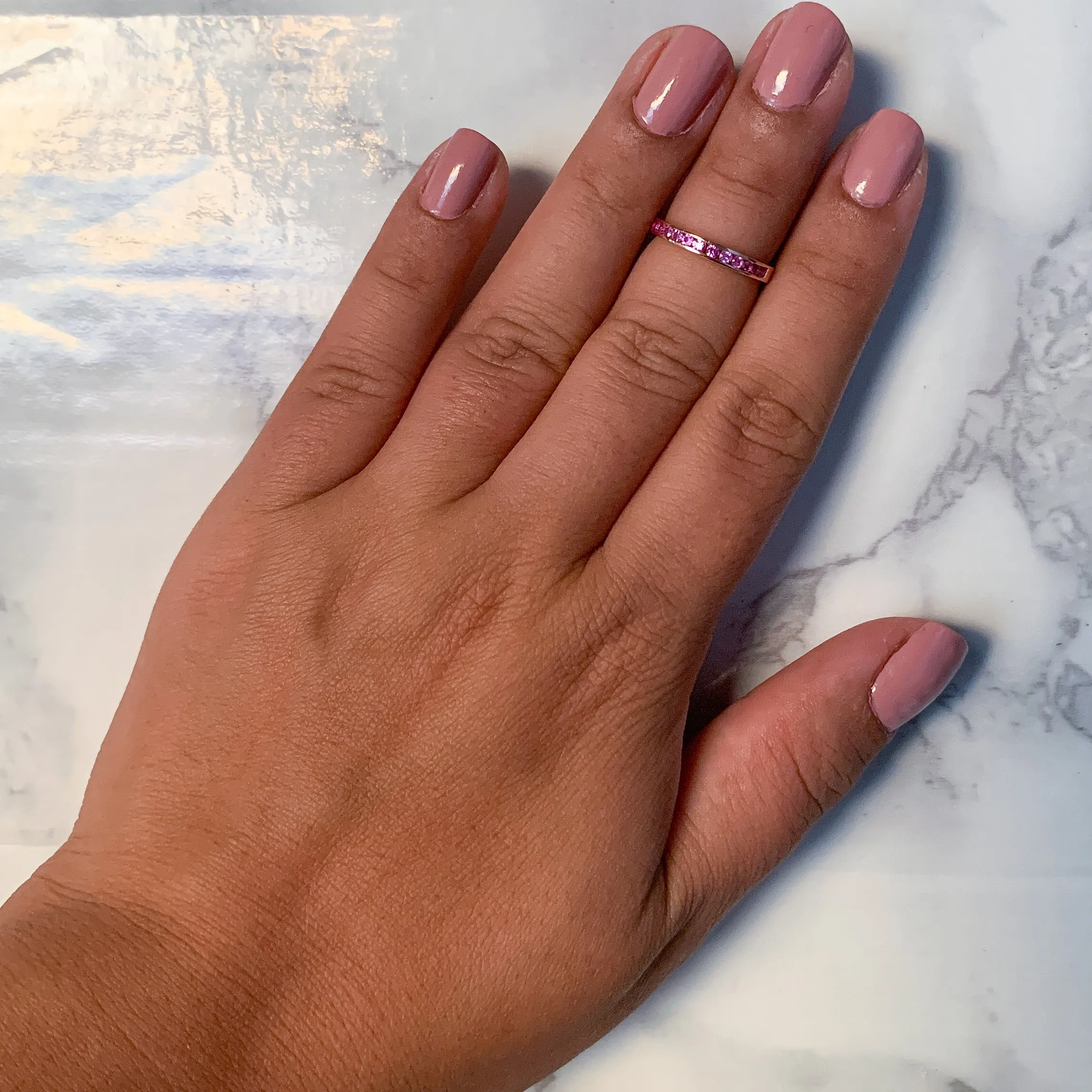 0.35ctw Round Pink Sapphire Ring in 14K Rose Gold