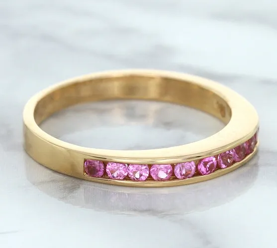 0.35ctw Round Pink Sapphire Ring in 14K Rose Gold