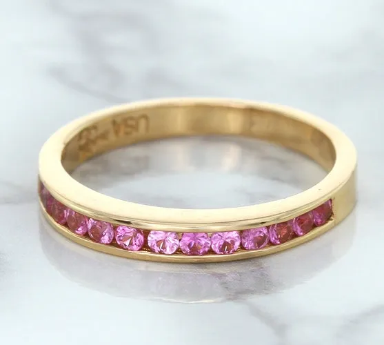 0.35ctw Round Pink Sapphire Ring in 14K Rose Gold