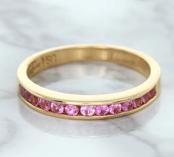 0.35ctw Round Pink Sapphire Ring in 14K Rose Gold