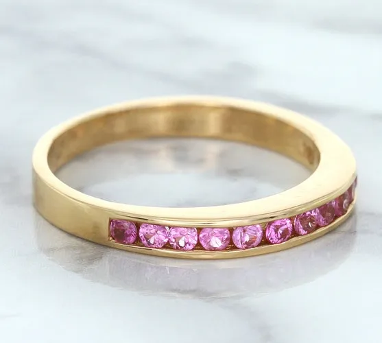 0.35ctw Round Pink Sapphire Ring in 14K Rose Gold