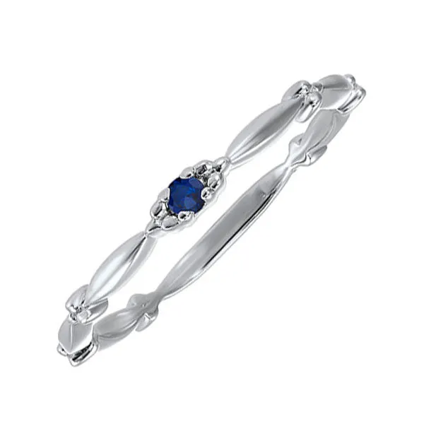 10KT White Gold Classic Book Birthstone Stackable Fashion Ring
