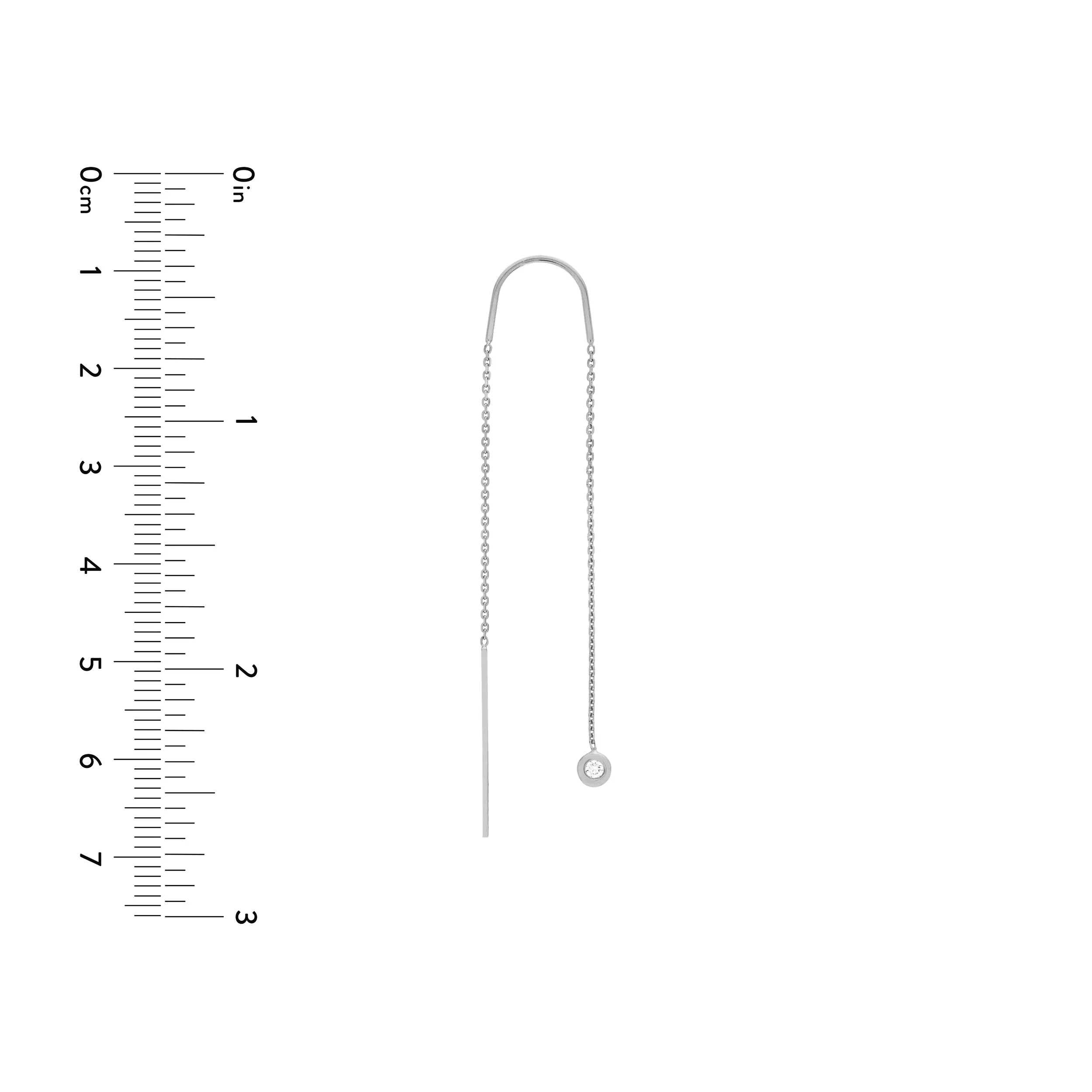 1/15tcw Diamond Bezel Threader Earrings