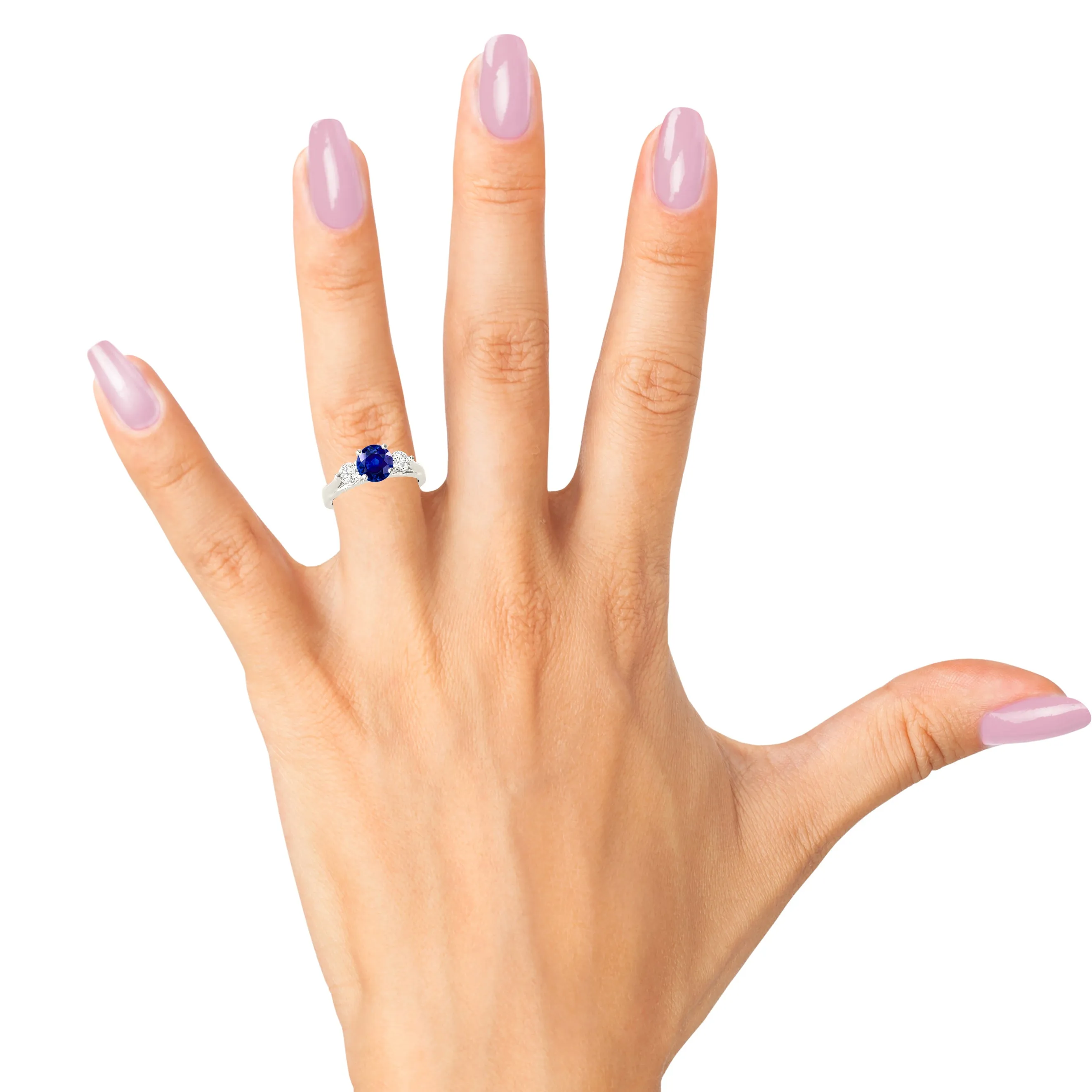 1.35 ct. Genuine Blue Sapphire Three Stone Ring