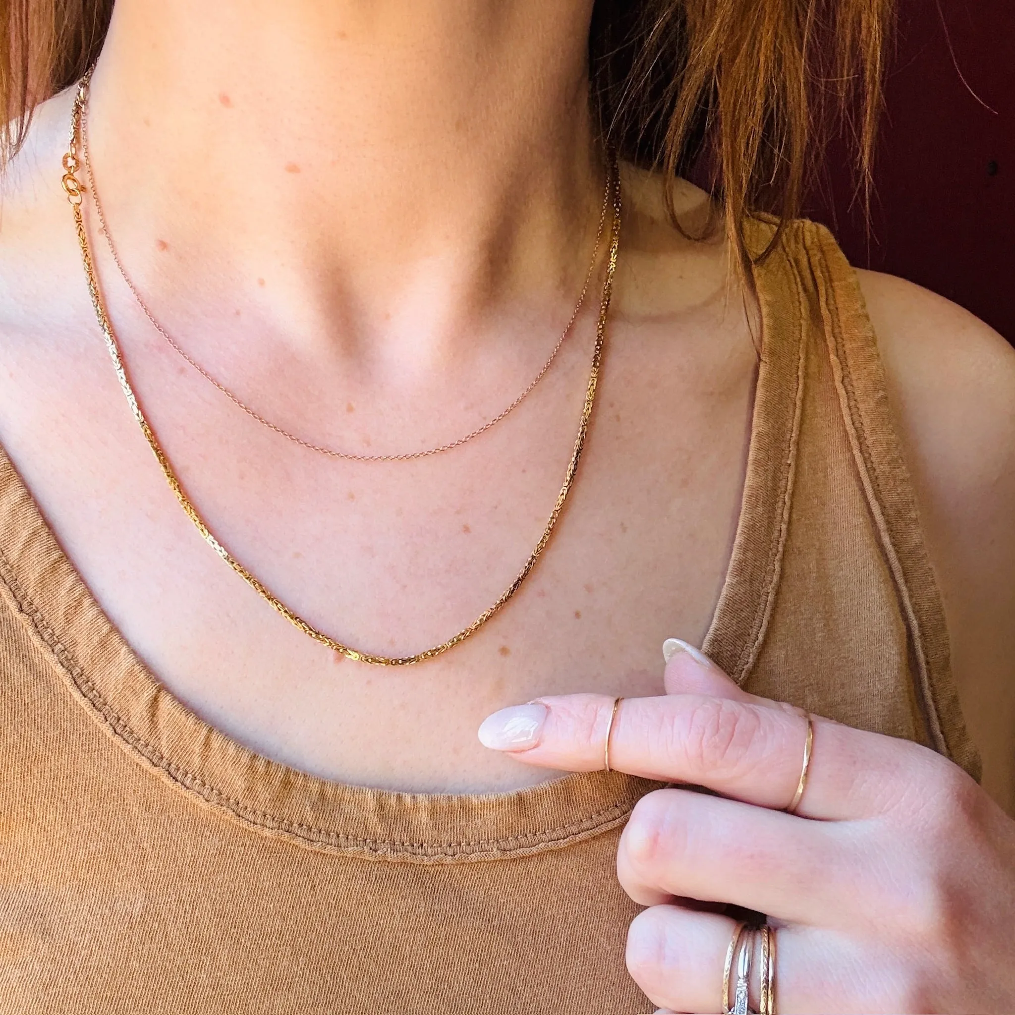 14k Gold 20" Byzantine Chain