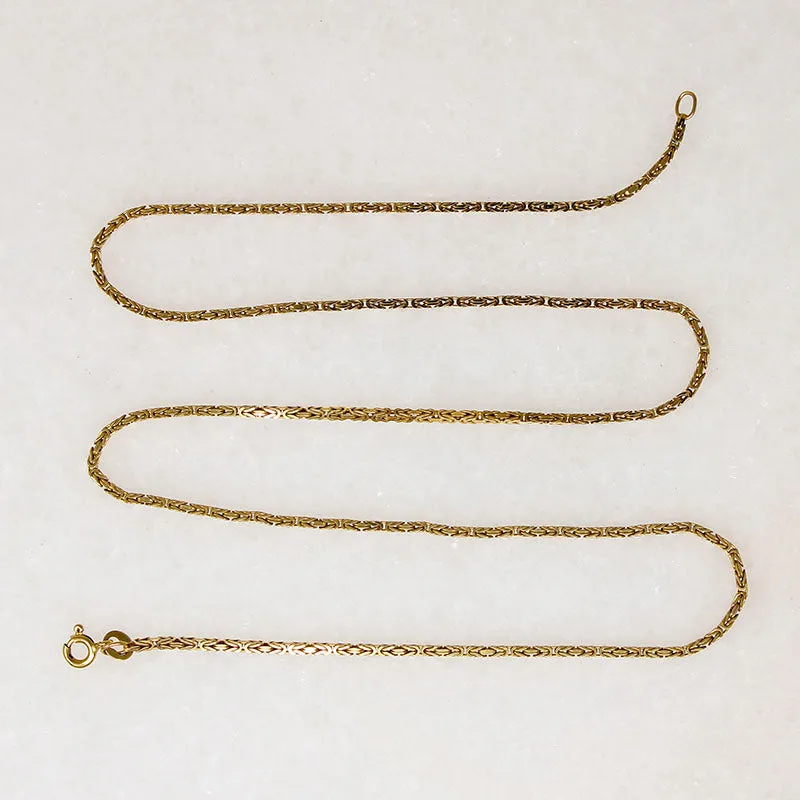 14k Gold 20" Byzantine Chain