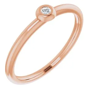 14K Rose .03 CTW Diamond Stackable Ring