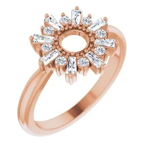 14K Rose 3/8 CTW Diamond Circle Ring