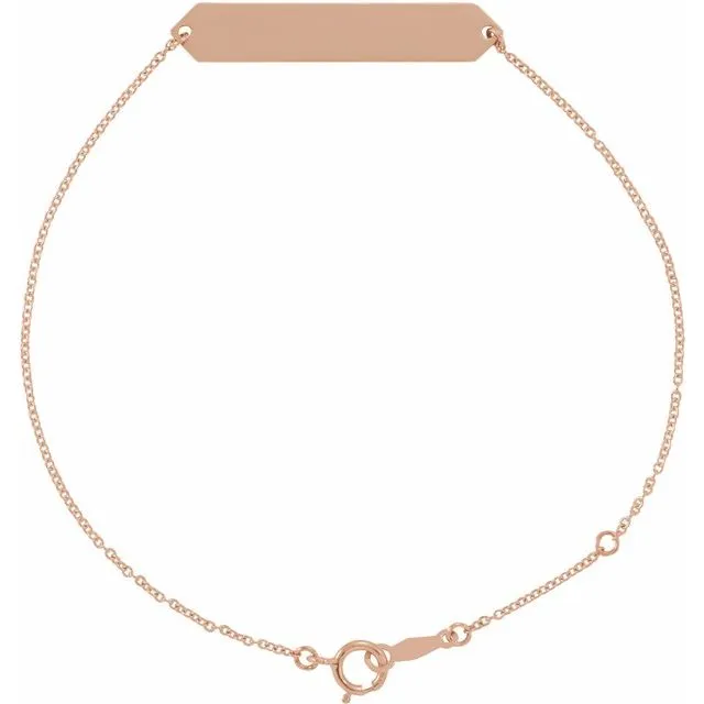 14K Rose Gold Geometric 7-8" Bracelet