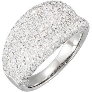 14K White 1 1/5 CTW Diamond Pavé Ring