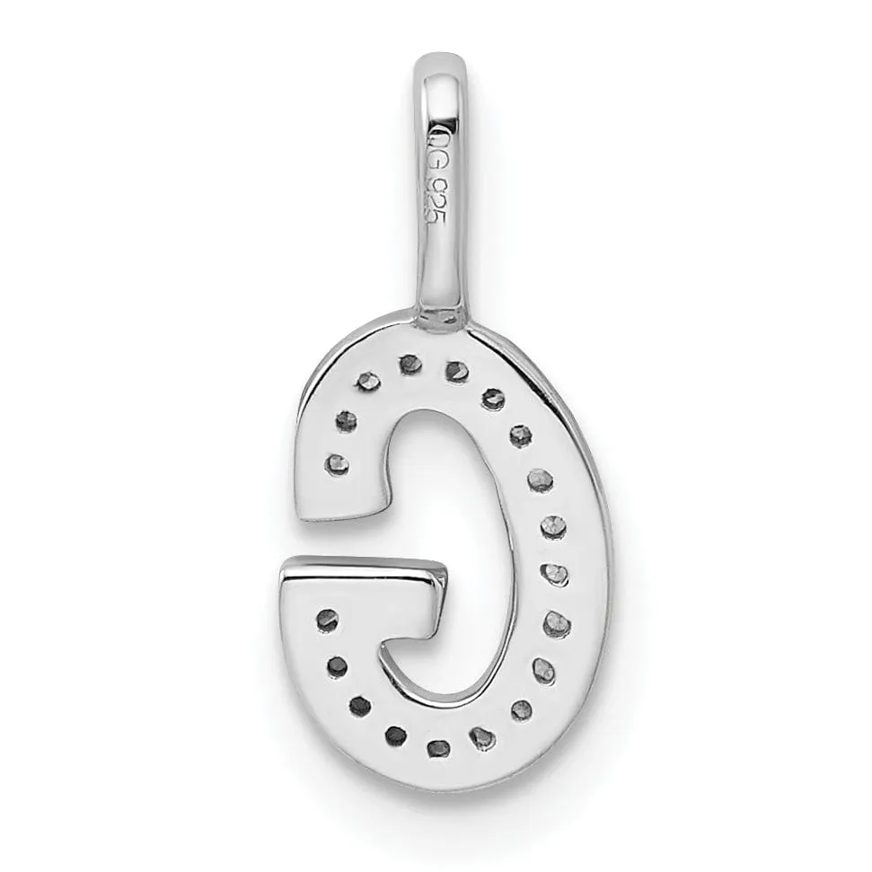 14K White Gold Diamond 0.06-CT Lower Case Style G Initial Charm