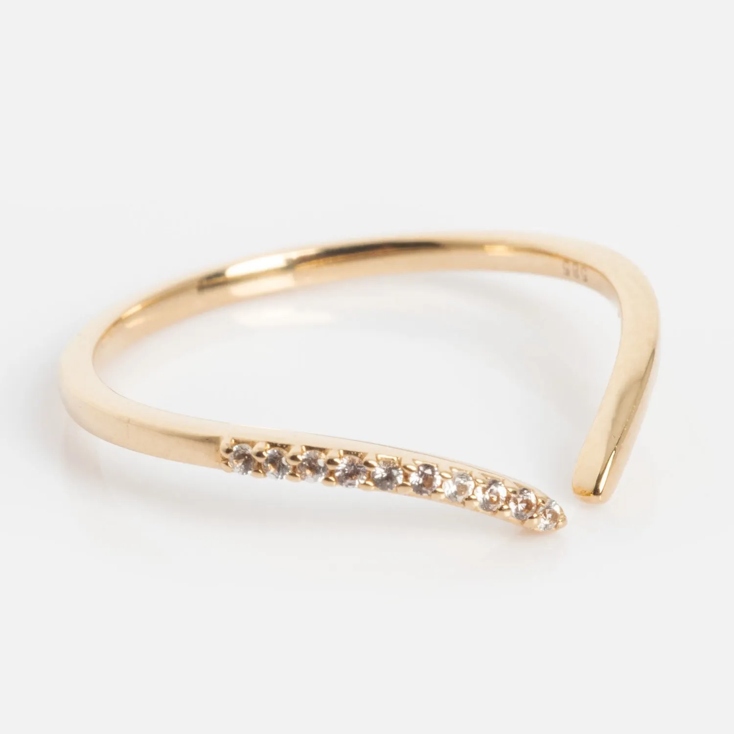 14k White Sapphire Open Front Nesting Ring