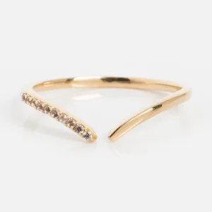 14k White Sapphire Open Front Nesting Ring