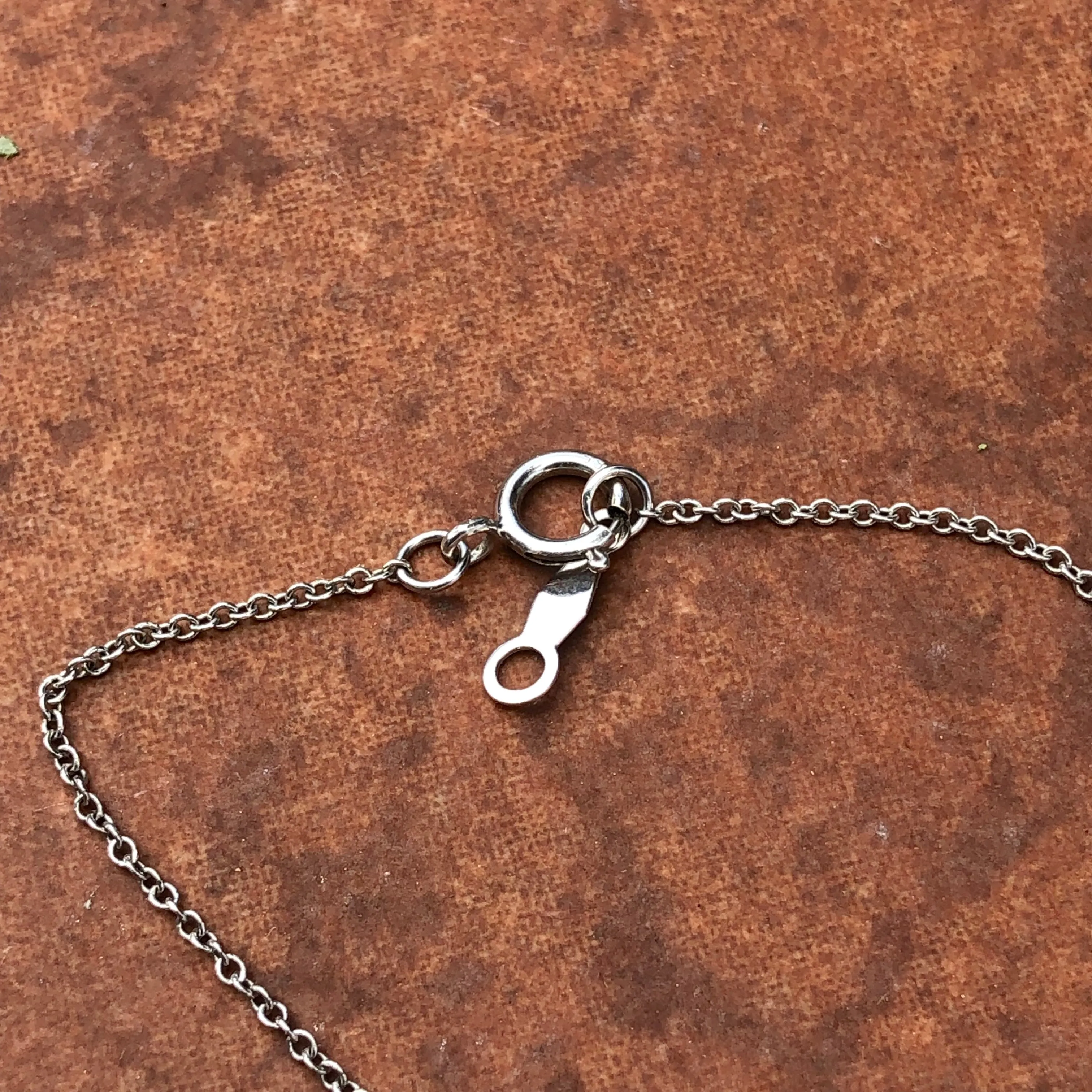 14KT White Gold 1/5 CT Diamond Triangle Necklace