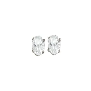 14KT White Gold Classic Book Color Stud Earrings