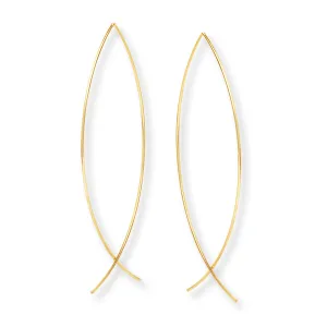 14kt Yellow Gold Curved Thread Earrings