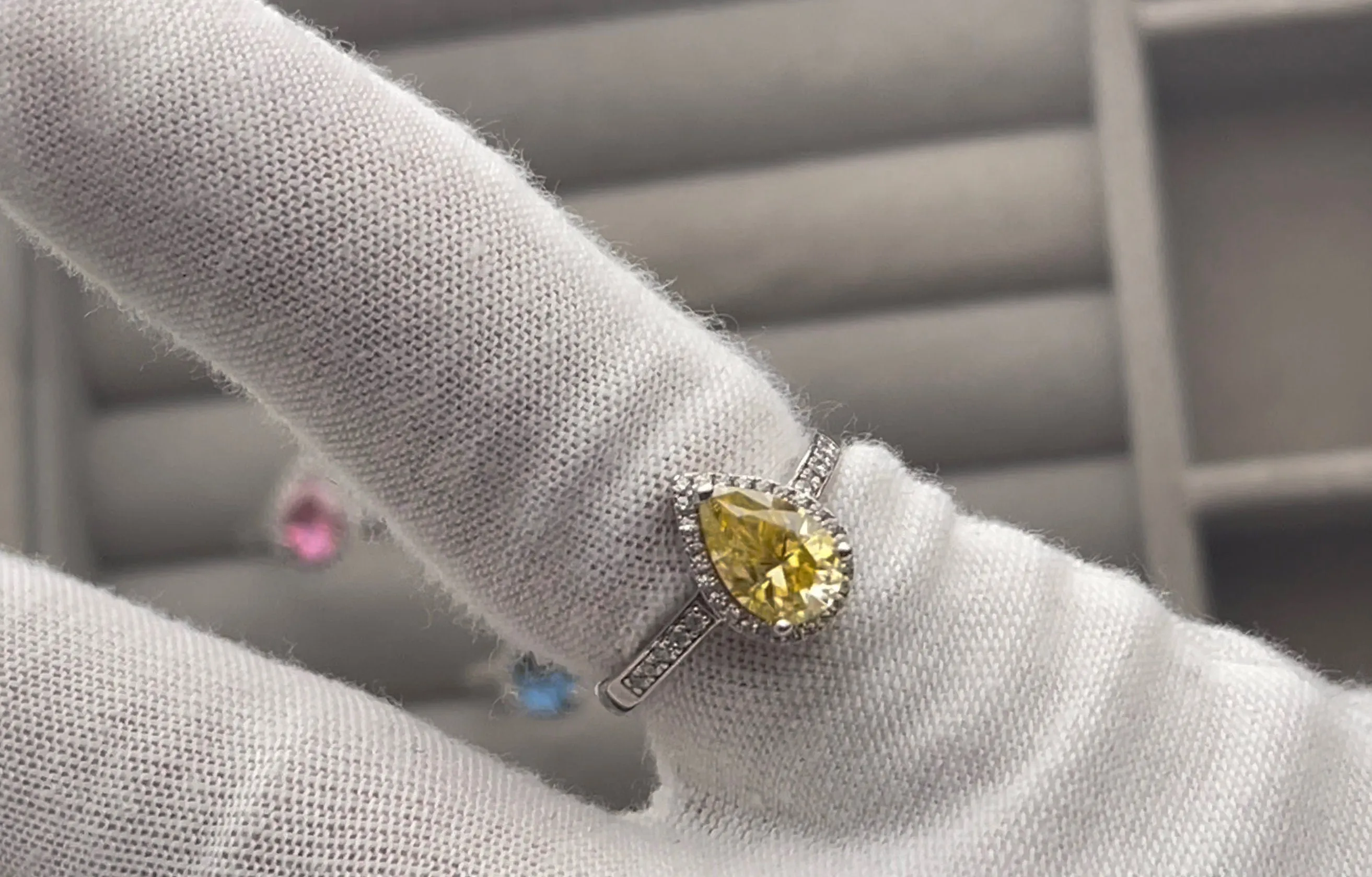 1.5 CT | Yellow Moissanite Diamond Engagement Ring | Yellow Diamond Engagement Ring | Yellow Diamond Ring | Moissanite Ring | Teardrop Ring
