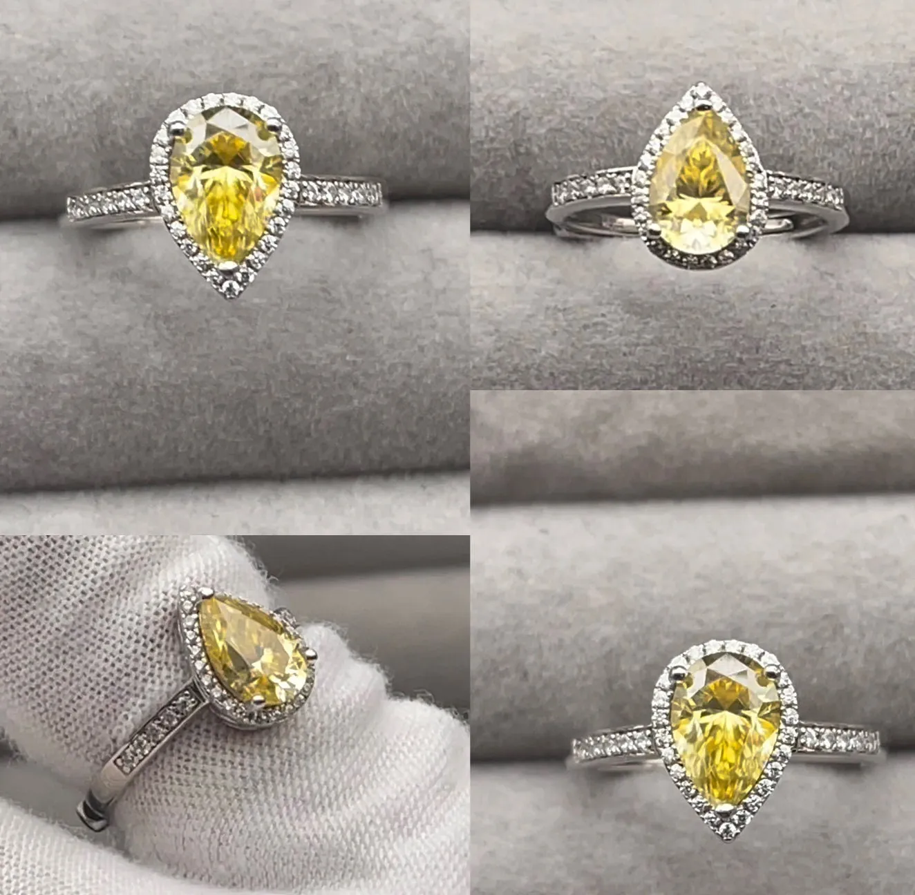 1.5 CT | Yellow Moissanite Diamond Engagement Ring | Yellow Diamond Engagement Ring | Yellow Diamond Ring | Moissanite Ring | Teardrop Ring
