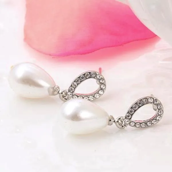 17KM®  Simulated Pearl Pendant Necklace & Earrings Jewelry Set