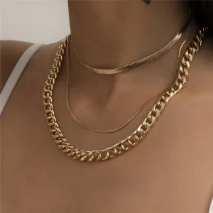 18K Gold-Plated Snake Chain & Choker Set