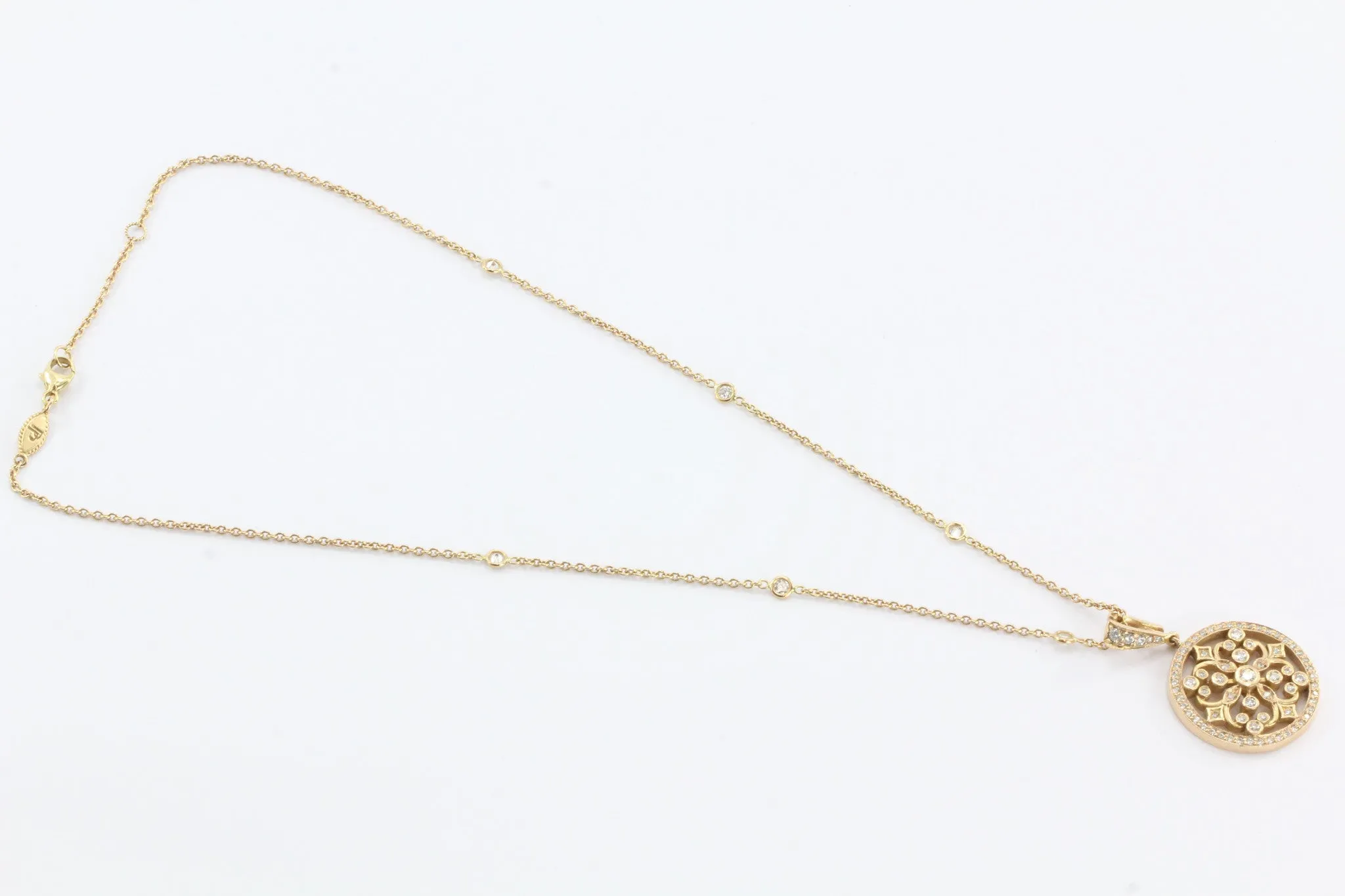 18K Rose Gold & Diamond Penny Preville Lace Pendant Necklace