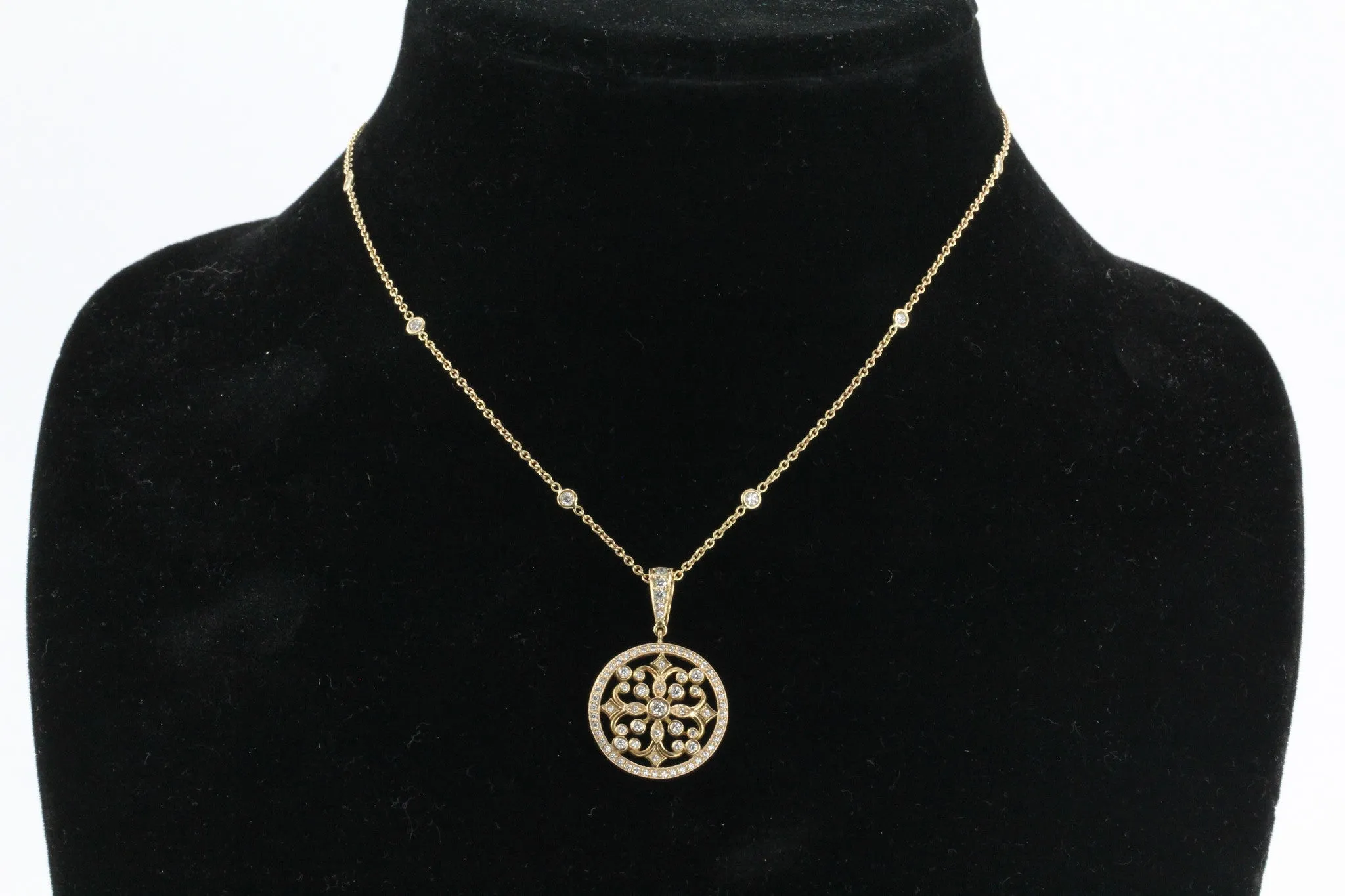 18K Rose Gold & Diamond Penny Preville Lace Pendant Necklace
