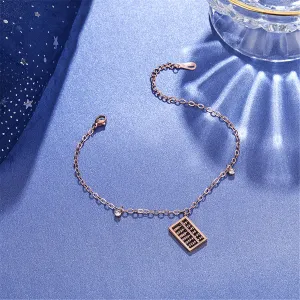 18K Rose Gold-Plated & Cubic Zirconia Abacus Charm Anklet