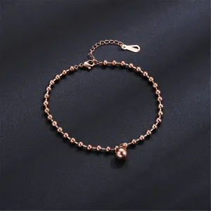 18K Rose Gold-Plated Bead Anklet
