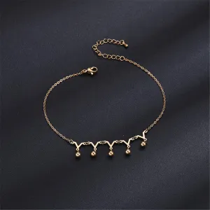 18K Rose Gold-Plated Crown Charm Anklet