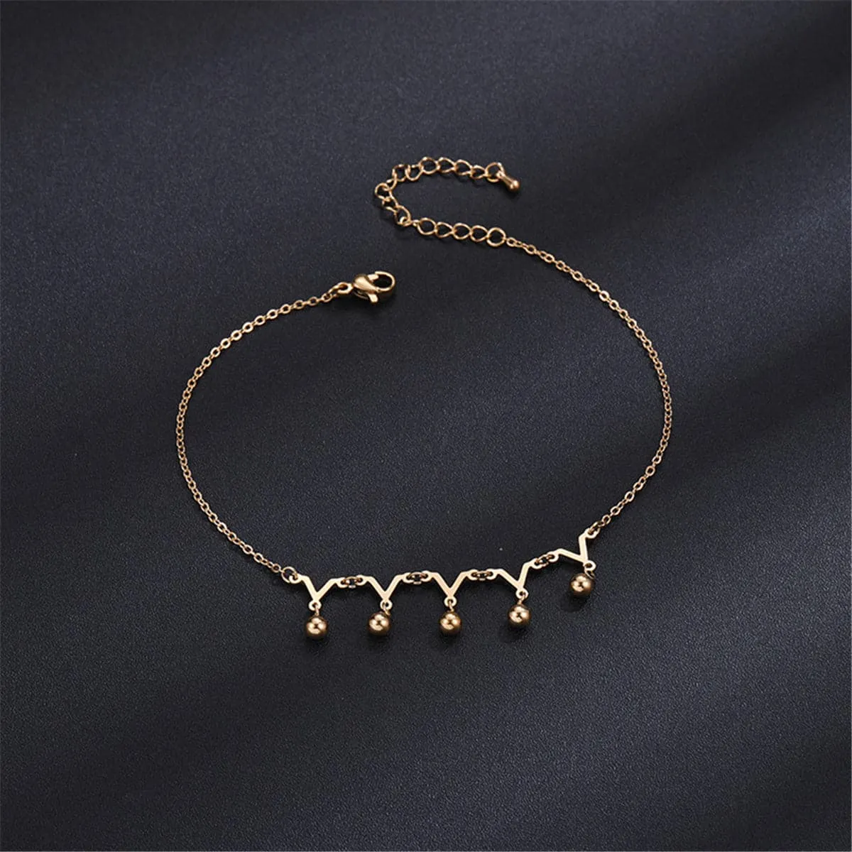 18K Rose Gold-Plated Crown Charm Anklet