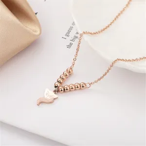18K Rose Gold-Plated Frosted Fox Bead Anklet