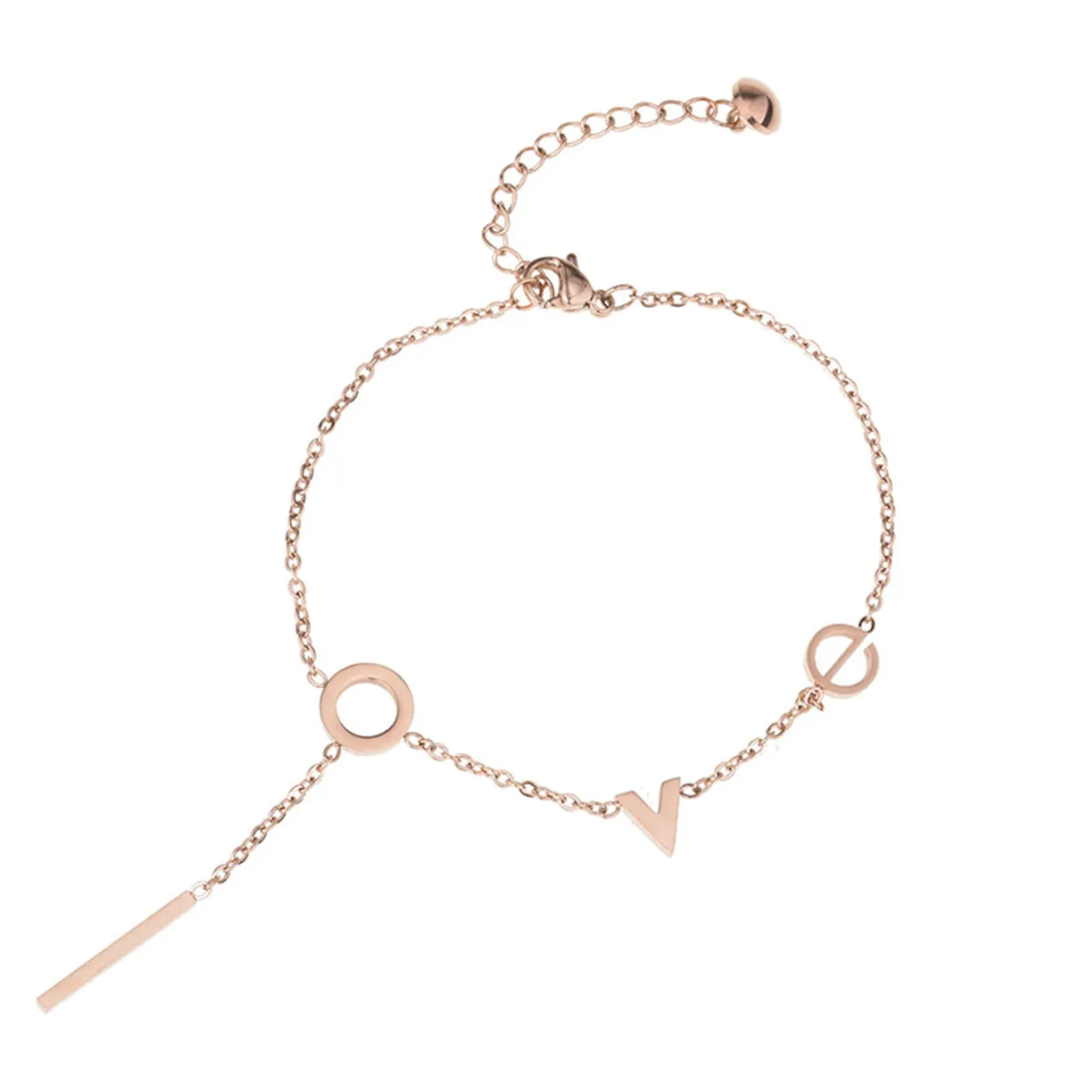 18K Rose Gold-Plated 'Love' Anklet