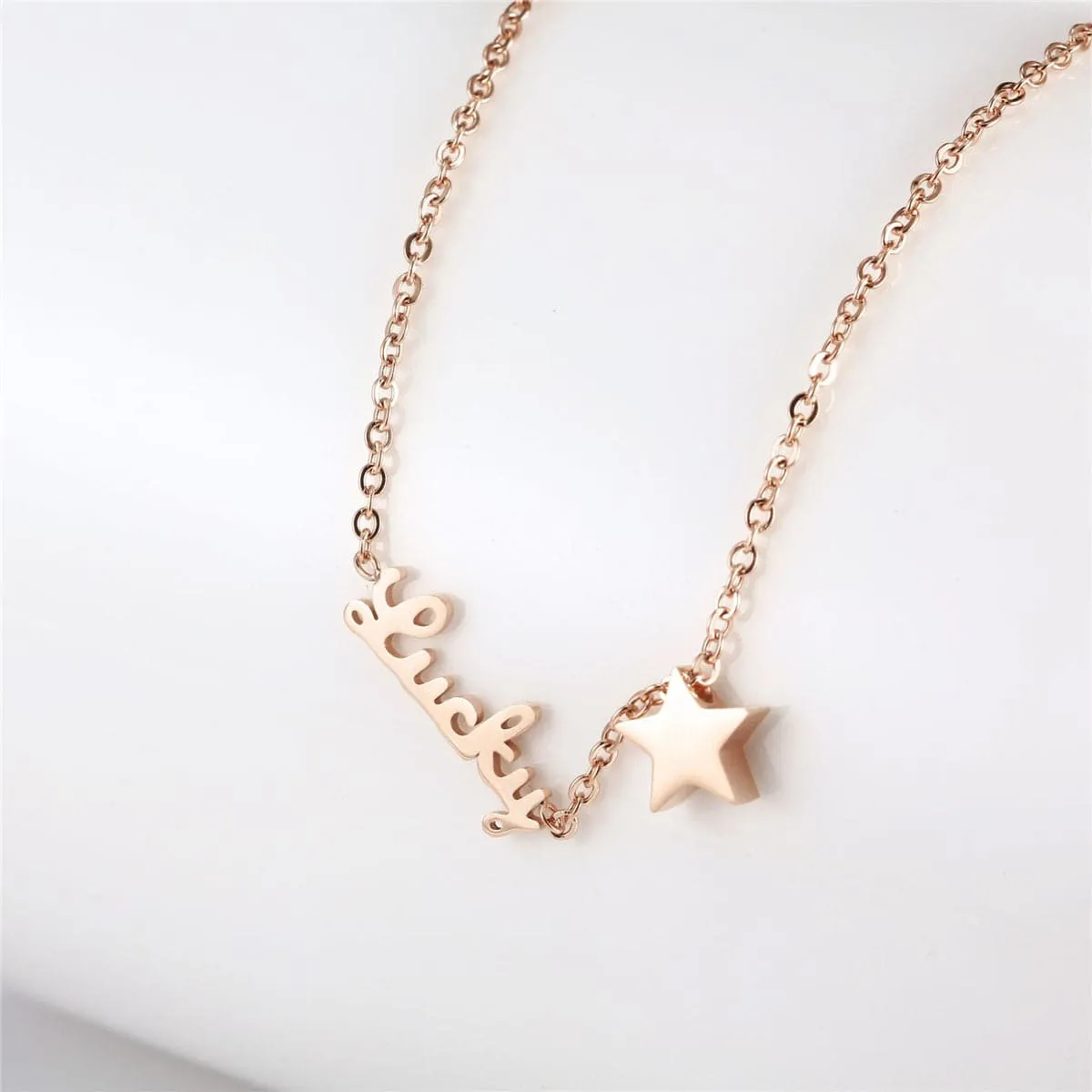 18K Rose Gold-Plated 'Lucky' Star Anklet