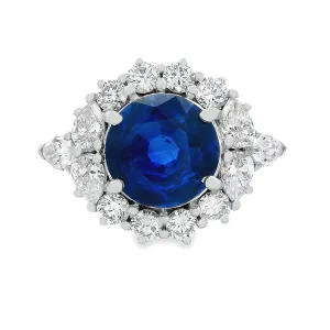 18k White Gold Diamond & Sapphire Ring