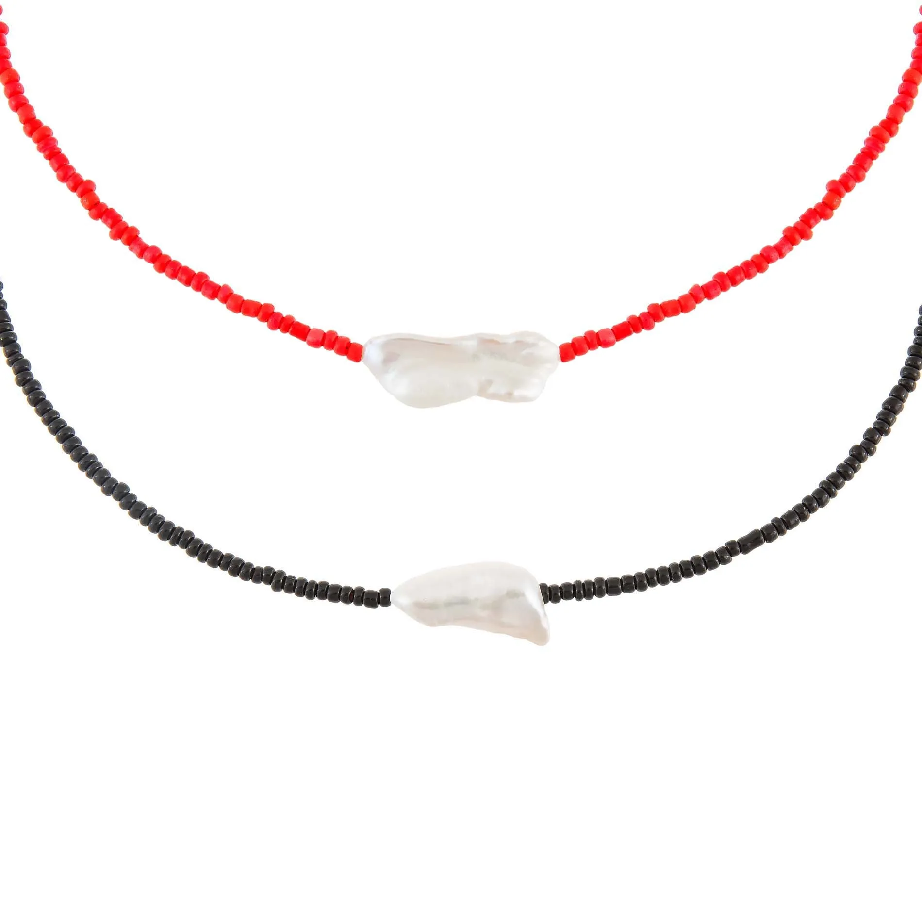 2 Piece Baroque Bead Choker Combo Set