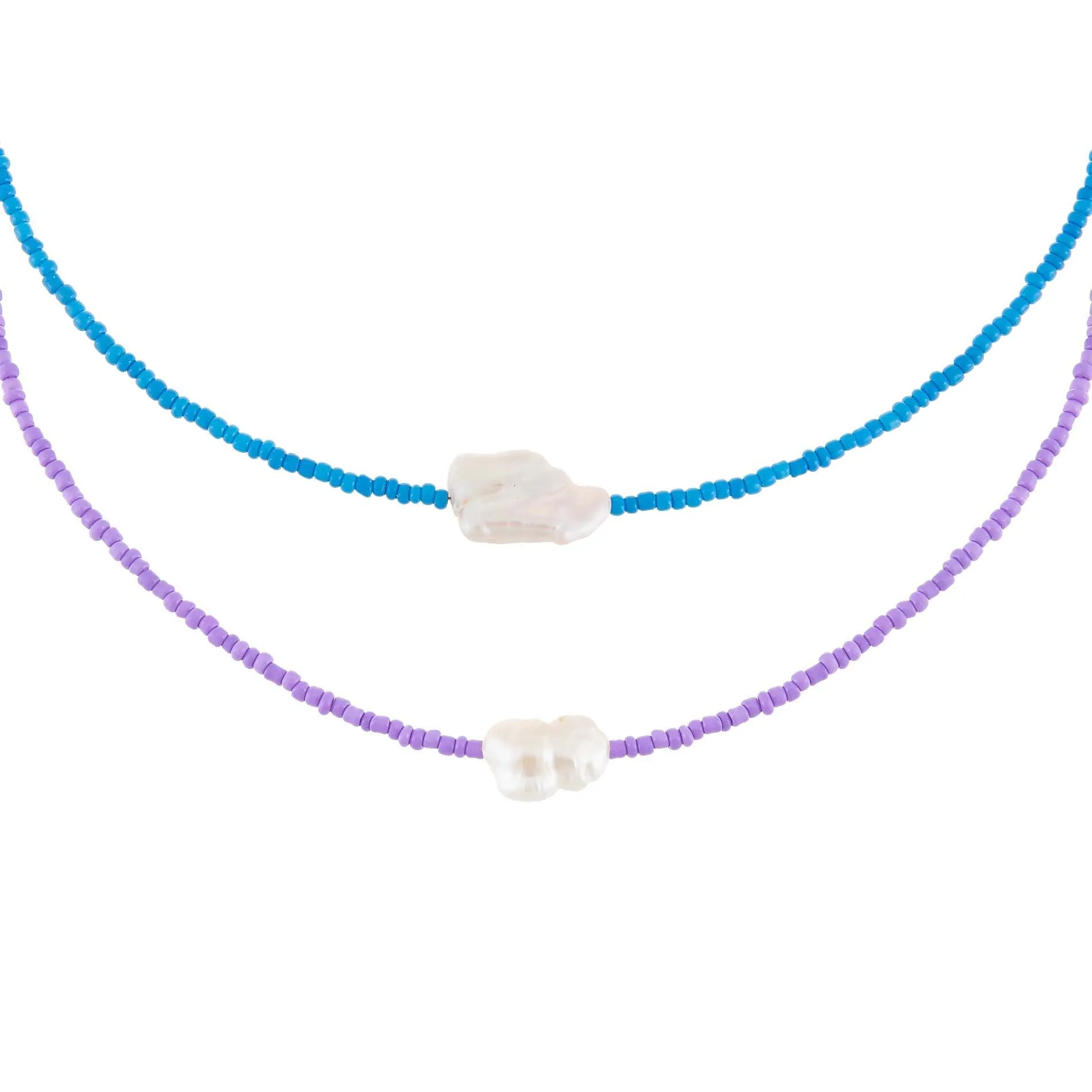 2 Piece Baroque Bead Choker Combo Set