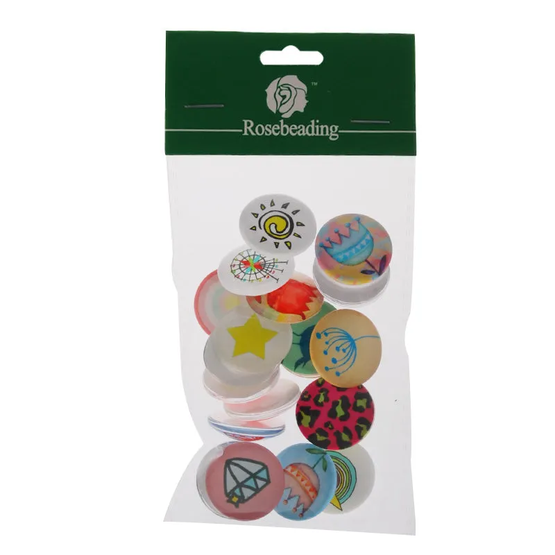 25MM Round Pattern flat-back Glass cabochon,one style multi photos,cute photo,20 pieces/lot