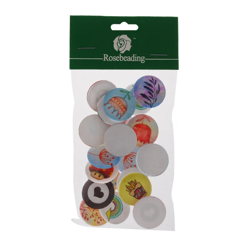 25MM Round Pattern flat-back Glass cabochon,one style multi photos,cute photo,20 pieces/lot