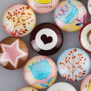 25MM Round Pattern flat-back Glass cabochon,one style multi photos,cute photo,20 pieces/lot
