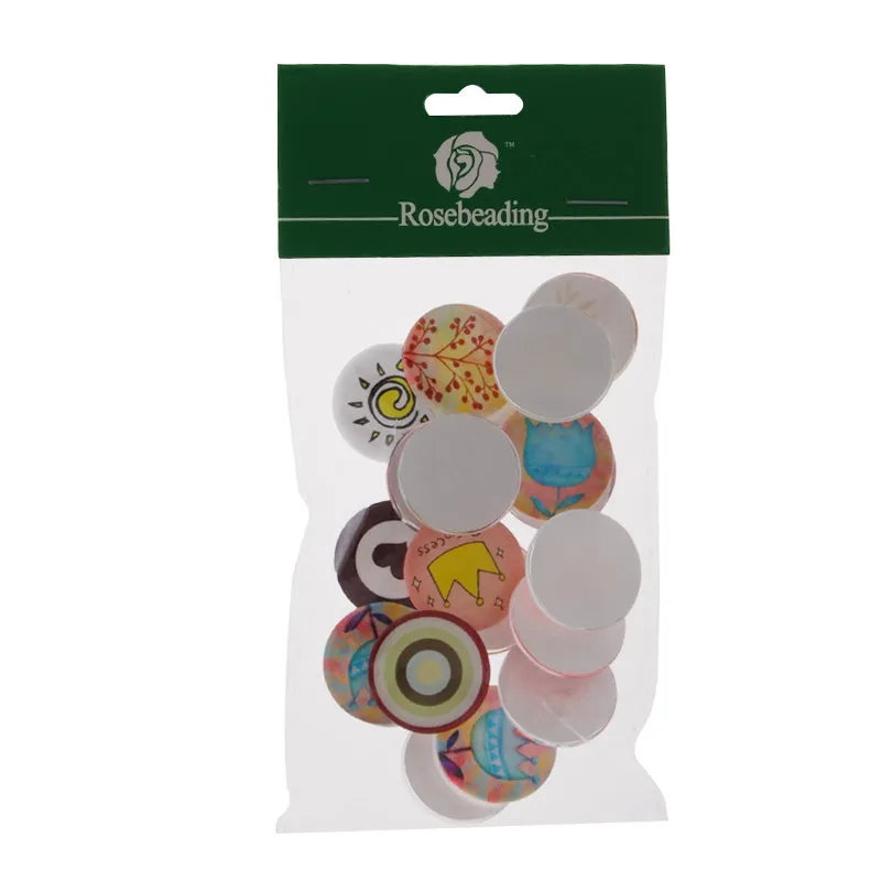 25MM Round Pattern flat-back Glass cabochon,one style multi photos,cute photo,20 pieces/lot