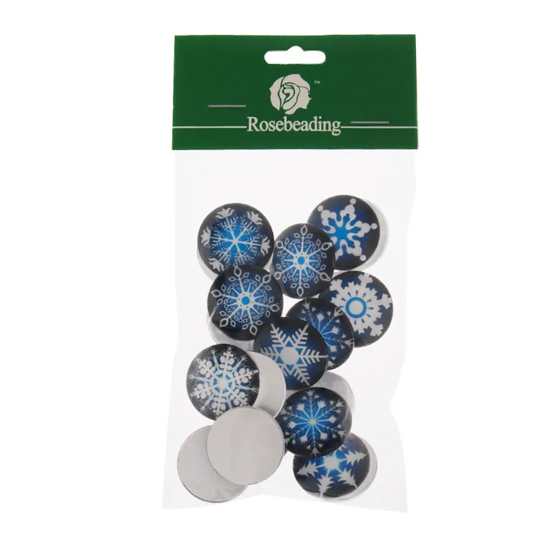 25MM Round Pattern flat-back Glass cabochon,one style multi photos,snowflake,20 pieces/lot