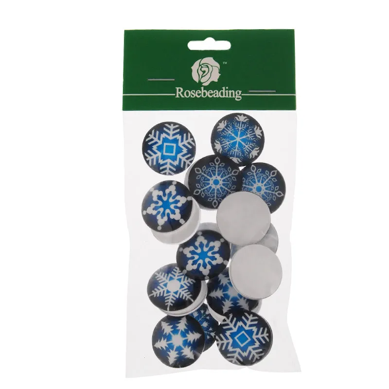 25MM Round Pattern flat-back Glass cabochon,one style multi photos,snowflake,20 pieces/lot