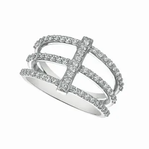 3 BAND   BAR DIAMOND RING 14K GOLD (0.63 CTW)