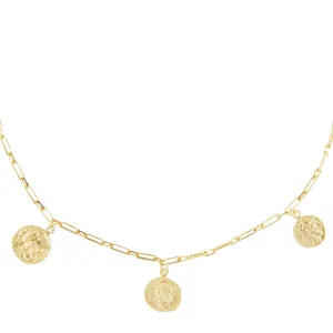 5 Coin Dangling Chain Necklace