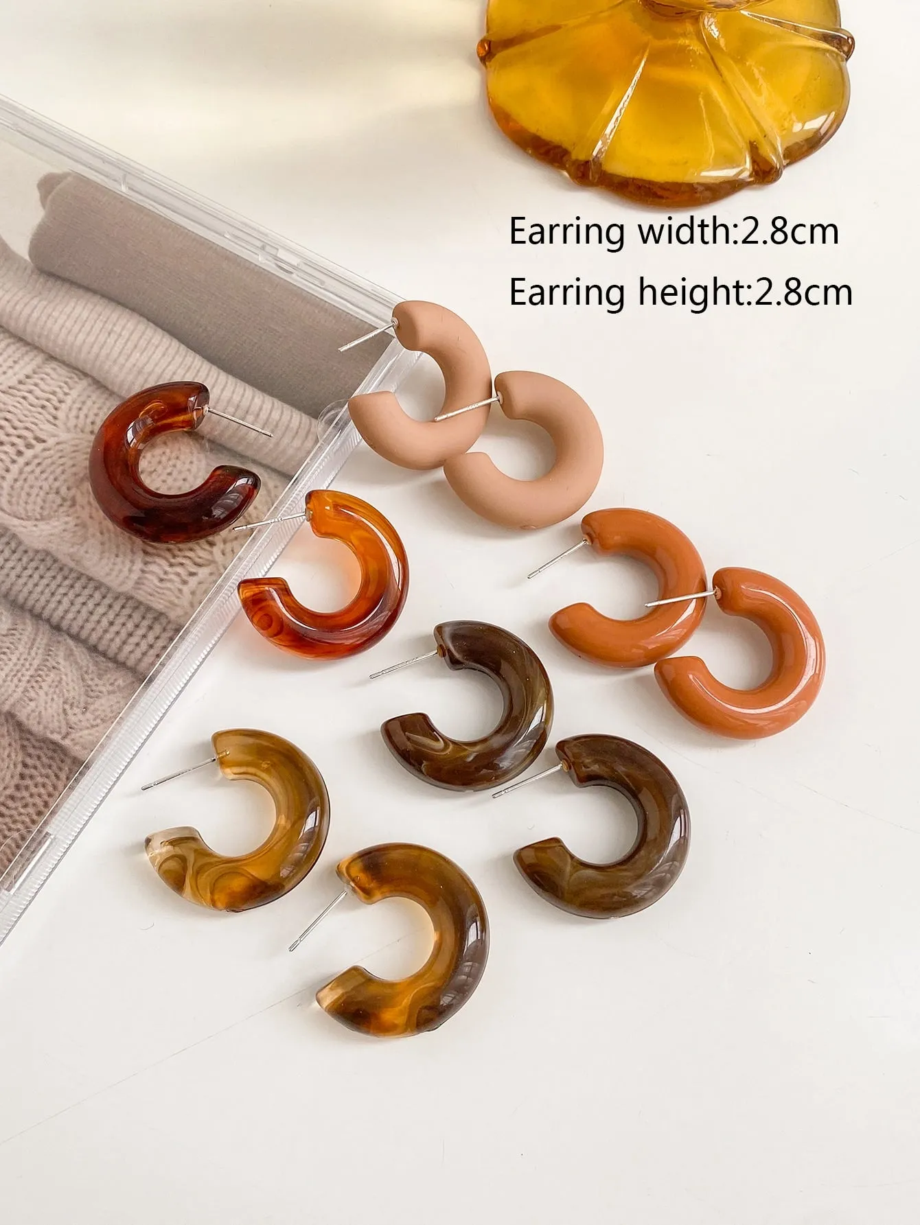 5pairs Minimalist Cuff Hoop Earrings - Multicolor- FD ⚡